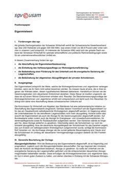  Positionspapier Eigenmietwert