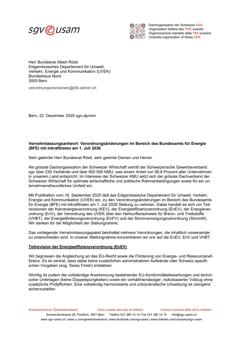  Verordnungsänderungen im Bereich des Bundesamts für Energie (BFE) mit Inkrafttreten am 1. Juli 2026