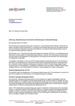  Anhörung: Aktualisierung der technischen Anforderungen an Strassenfahrzeuge