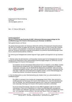 Anhörungsantwort Bericht Postulat 20.3957 «Reduzierte Bemessungsgrundlage bei Geschäftsfahrzeuge mit 0 Gramm CO2-Ausstoss pro Kilometer im Betrieb»