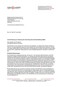  Vernehmlassung zur Änderung der Verordnung über die Berufsbildung (BBV)