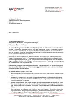  Vernehmlassungsantwort Etappe 2 des Sachplans geologische Tiefenlager
