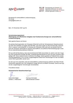  Vernehmlassungsantwort Übertragung von öffentlichen Aufgaben des Fachbereichs Energie der wirtschaftlichen Landesversorgung