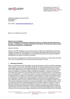  Accord multilatéral entre autorités compétentes portant sur l’échange des déclarations pays par pays; Loi fédérale sur l’échange international automatique...