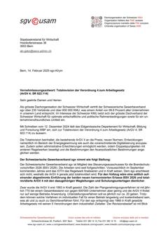  Totalrevision der Verordnung 4 zum Arbeitsgesetz (ArGV 4;SR 822.114)