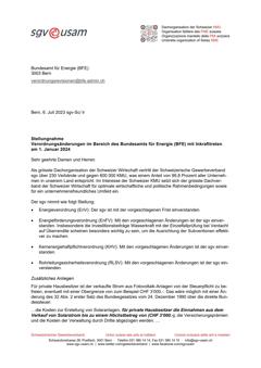  Verordnungsänderungen im Bereich des Bundesamts für Energie (BFE) mit Inkrafttreten am 1. Januar 2024