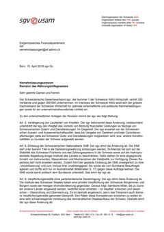  Vernehmlassungsantwort Revision des Währungshilfegesetzes