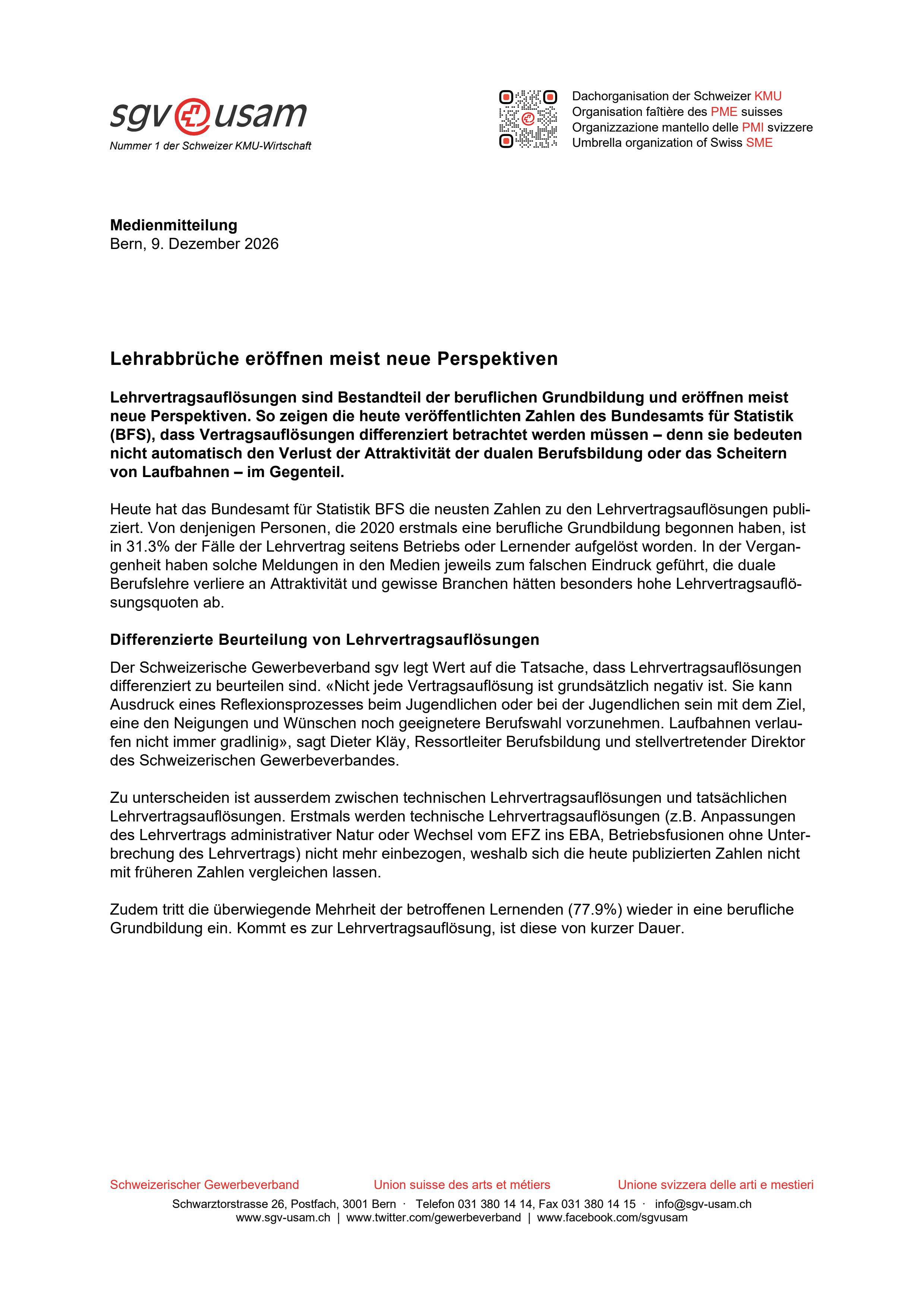 Lehrabbrüche eröffnen meist neue Perspektiven