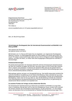  Vernehmlassung: Bundesgesetz über die internationale Zusammenarbeit und Mobilität in der Bildung BIZMB