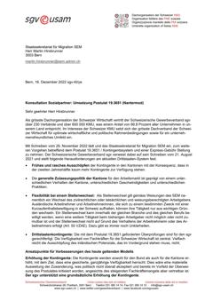  Konsultation Sozialpartner: Umsetzung Postulat 19.3651 (Nantermod)