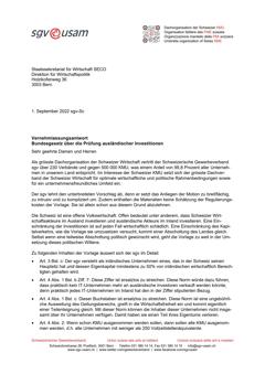  Bundesgesetz über die Prüfung ausländischer Investitionen